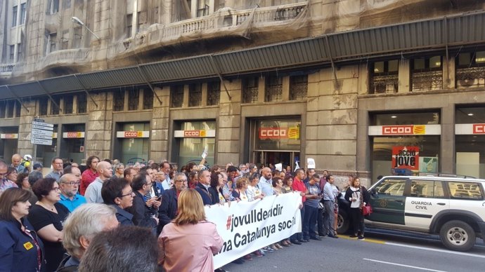 Marcha de CC.OO. De Catalunya contra detenciones de la Guardia Civil