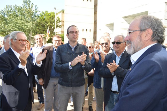 Xavier Trias, Marc Solsona i Joan Reñé davant la Fiscalia de Lleida