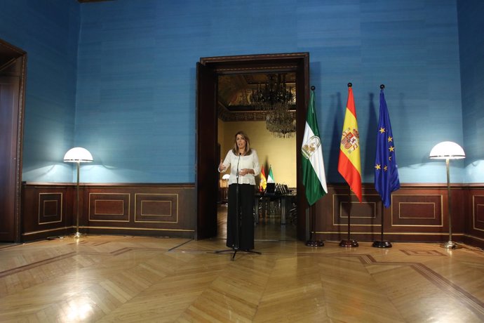 Susana Díaz, este miércoles en el Palacio de San Telmo