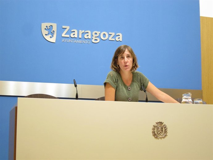 Teresa Artigas (ZEC), en rueda de prensa hoy en el Ayuntamiento