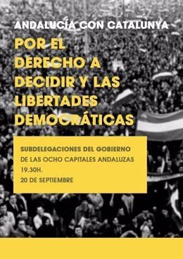 Cartel de la protesta 'Andalucñia con Catalunya'