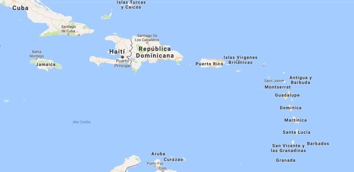 Mapa de las Antillas para ilustrar una noticia sobre la isla de Dominica