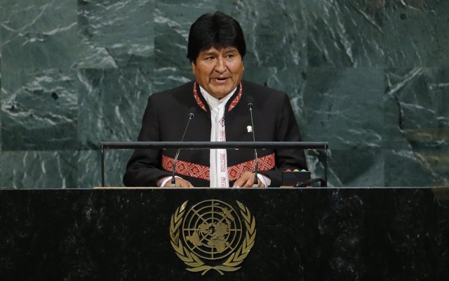 Bolivian President Evo Morales addresses the 72nd United Nations General Assembl