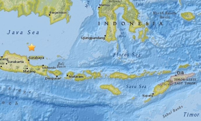 Terratrèmol de magnitud 5,7 al nord de Java (Indonèsia)