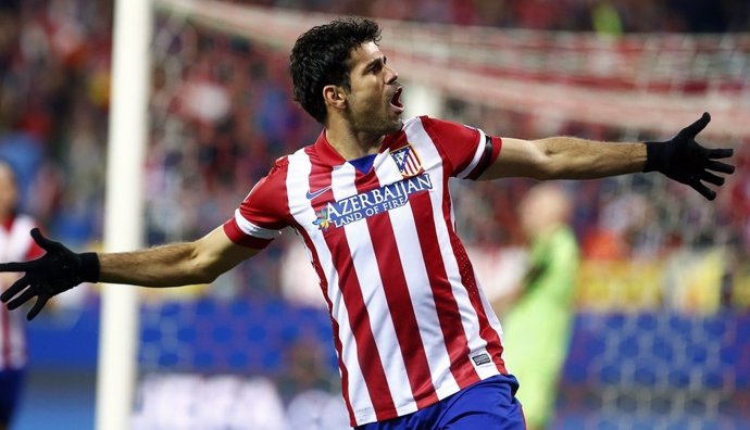 Diego Costa en el partido ante el AC Milan en los octavos de Champions