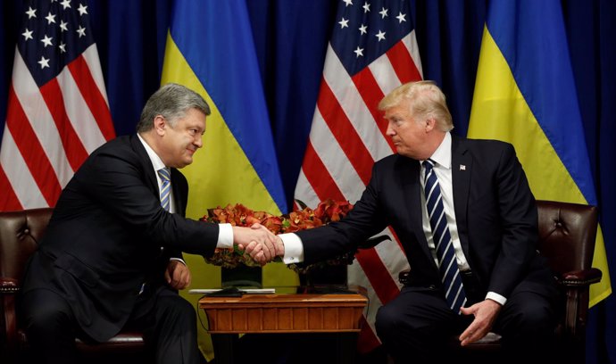 El presidente de EEUU, Donald Trump, y su homólogo ucraniano, Petro Poroshenko 