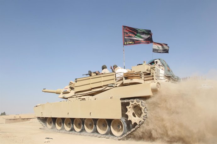 Un tanque del Ejército iraquí