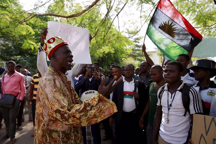 Partidarios del movimiento Pueblo Indígena de Biafra (IPOB) en Abuya