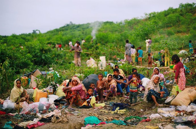 Refugiados rohingya en el campo de Cox's Bazar en Bangladesh