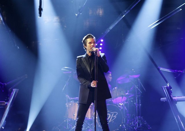 Brandon Flowers performing during filming of the Graham Norton Show, at the Lond