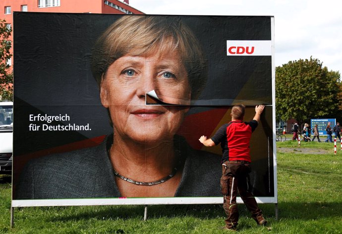 Cartel electoral de Angela Merkel
