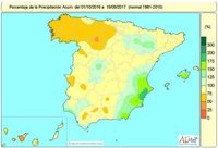 La falta de precipitaciones acumulada hasta el 19 de septiembre sube al 13% a 10 días de que acabe el año hidrológico
