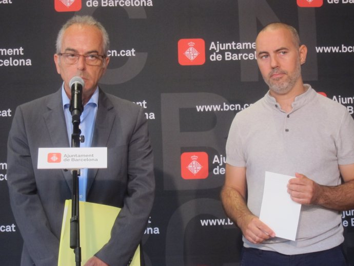 Jordi Vallmaña i el regidor Eloi Badia