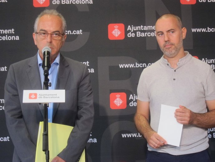 Jordi Vallmaña i el regidor Eloi Badia