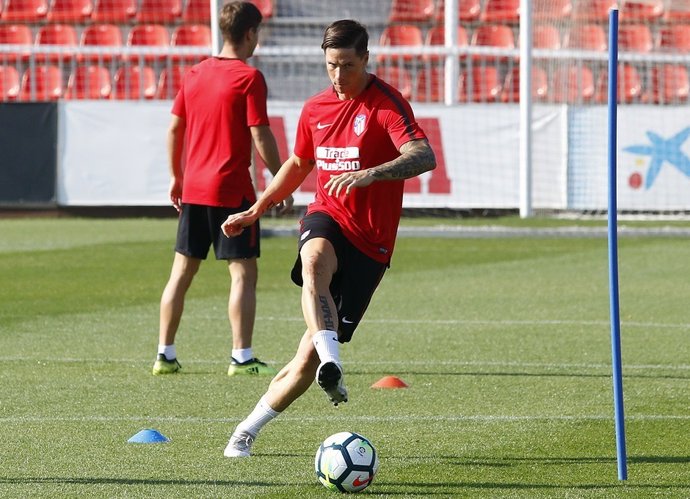 Fernando Torres entrenando con el Atlético de Madrid