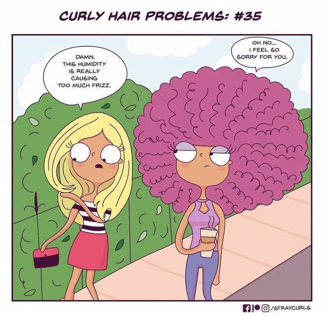 Comics de mujer india sobre los problemas de tener el pelo rizado