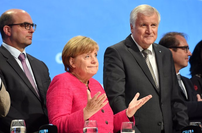Angela Merkel en un acto en Múnich