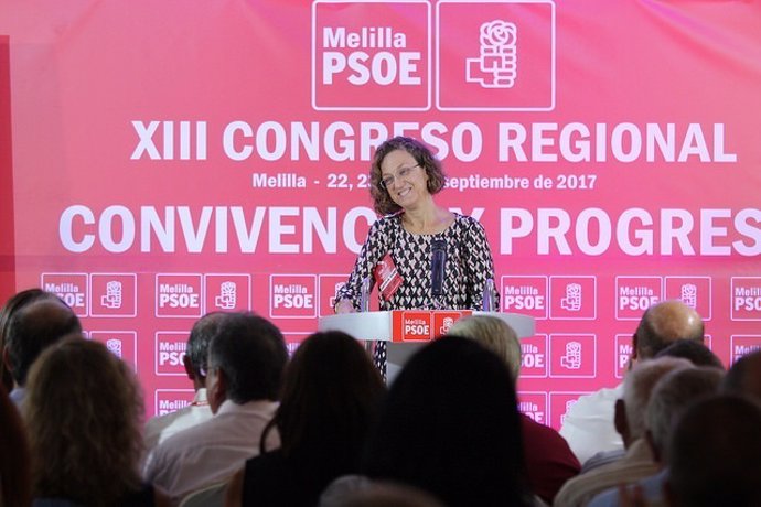Gloria Rojas interviene en el Congreso del PSOE de Melilla