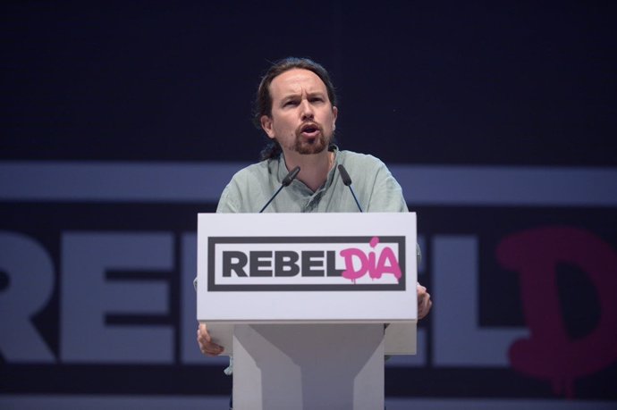 Pablo Iglesias en un acto de Podemos en Alcorcón (Madrid)