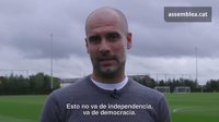 Pep Guardiola apoya el referéndum en un vídeo de la ANC