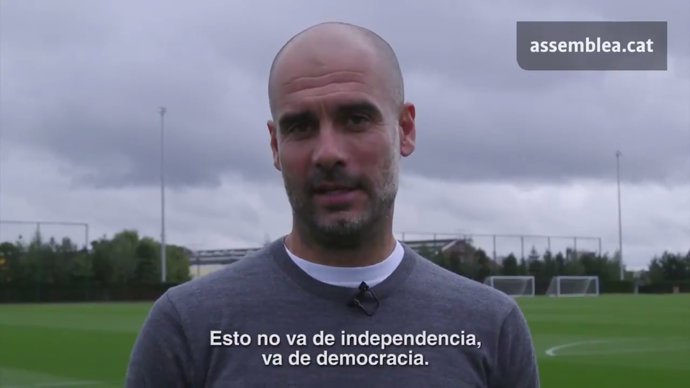 L'entrenador Pep Guardiola en un vídeo de l'ANC