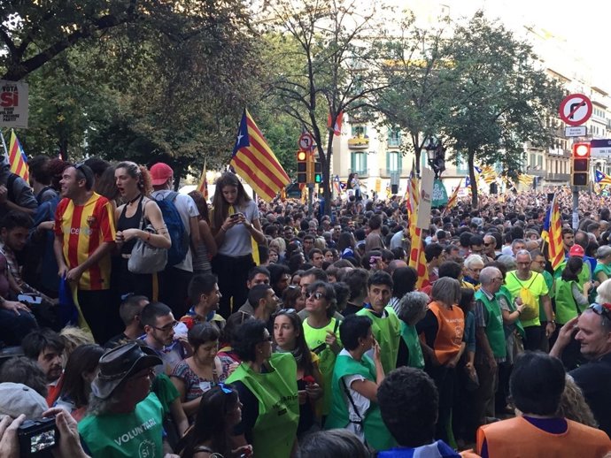 Manifestación contra las detenciones de la Guardia Civil por el referéndum