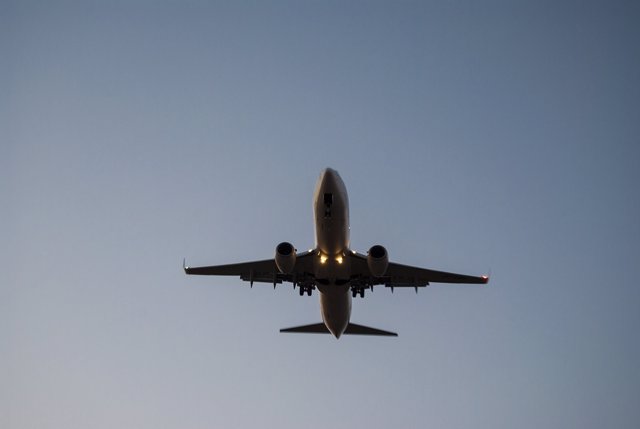 Un avión en pleno vuelo