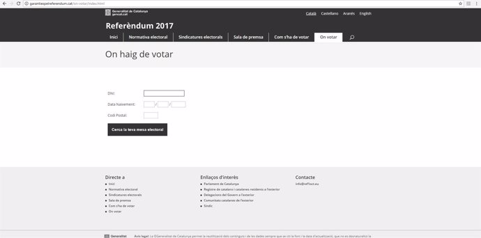 Falsa web del referéndum garantiespelreferendum.Cat