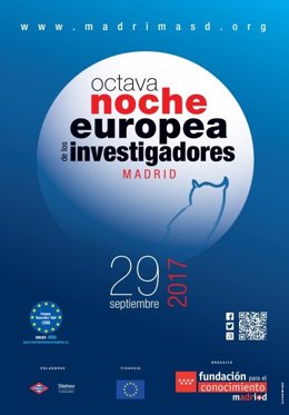 Cartel de la VIII Noche Europea de los Investigadores en Madrid