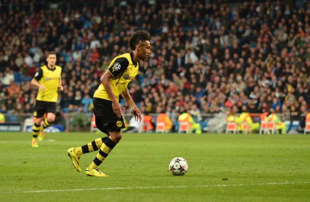 Pierre-Emerick Aubameya del Borussia Dortmund en el partido ante el Real madrid