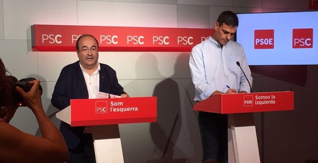 Rueda de prensa de Pedro Sánchez y Miquel Iceta