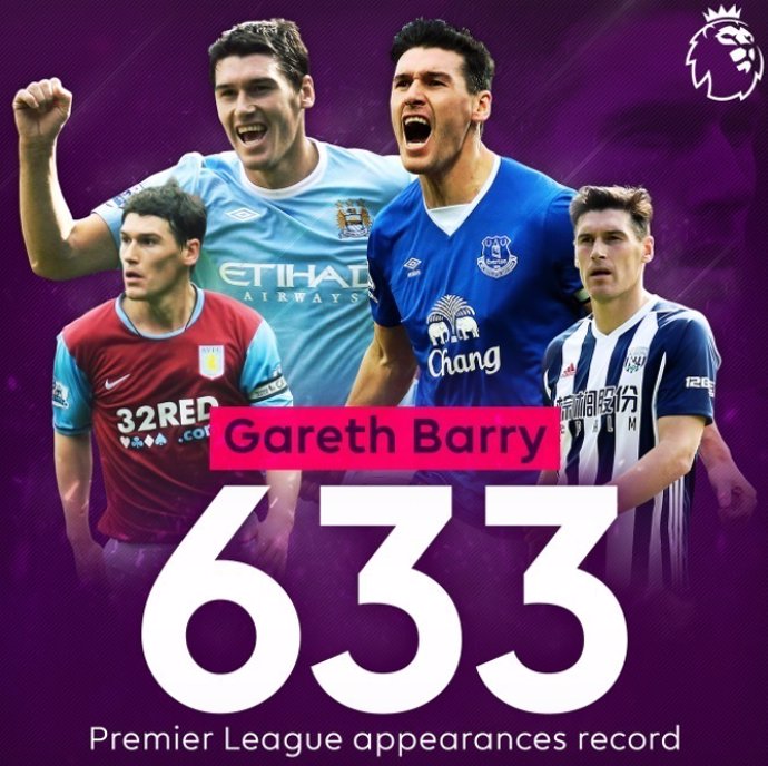 Gareth Barry récord partidos Premier