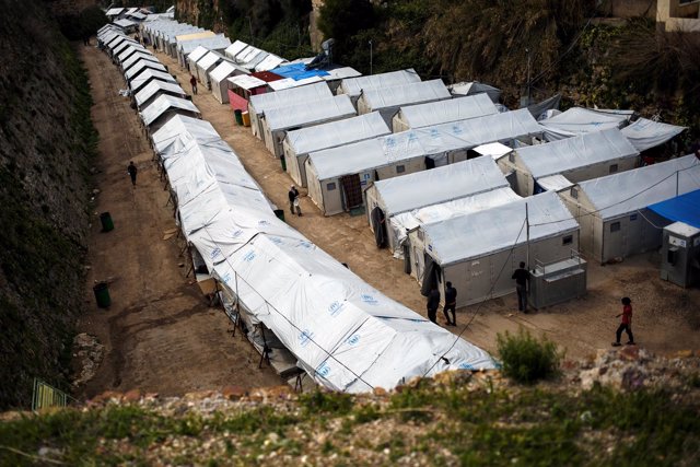Campo de refugiados en Souda, en la isla griega de Quíos