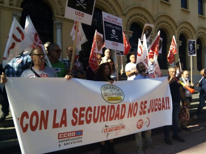 Manifestación de vigilantes de seguridad