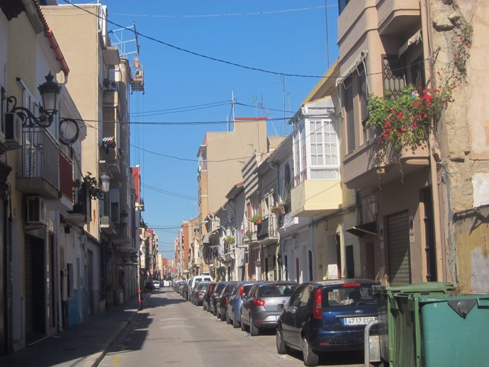 Imatge d'un carrer del barri valencià del Cabanyal