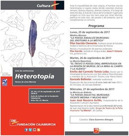 Imagen del folleto con las charlas del ciclo de la Fundación Cajamurcia