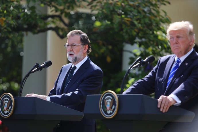 Rajoy y Trump tras la reunión en la Casa Blanca