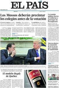 Primeras páginas de los diarios llegados esta noche a nuestra redacción