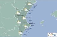 Lluvias débiles este miércoles en el litoral de la Comunitat y temperaturas sin cambios