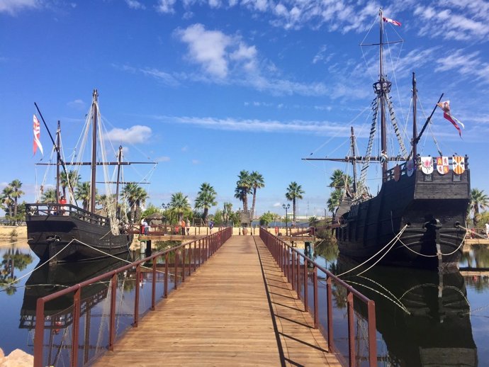 Muelle de las Carabelas, en La Rábida