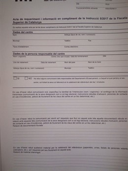 Acta de los Mossos sobre el 1-O