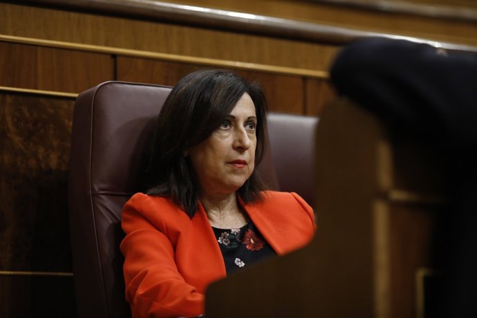 Margarita Robles en el seu escó al Congrés