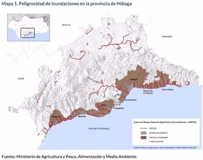 Diapositiva informe madeca riesgo inundabilidad málaga provincia diputación