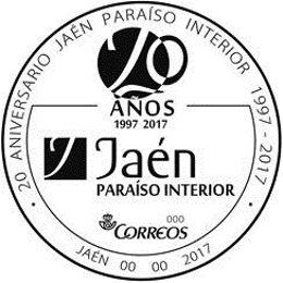 Matasellos especial con motivo del 20 aniversario de 'Jaén, paraíso interior'.