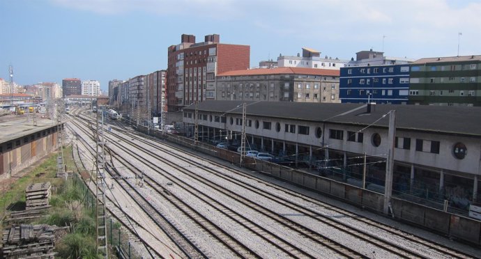 Vías del tren en Santander