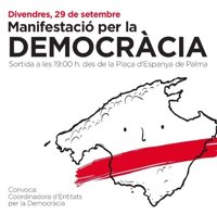 Palma acoge este viernes una manifestación para exigir "democracia" en Cataluña