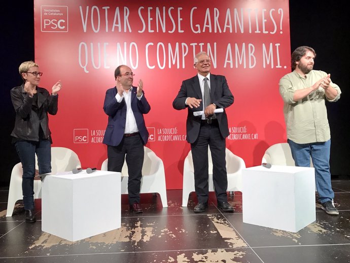 Carmen Andrés, Miquel Iceta, Josep Borrell i Ferran Pedret, PSC