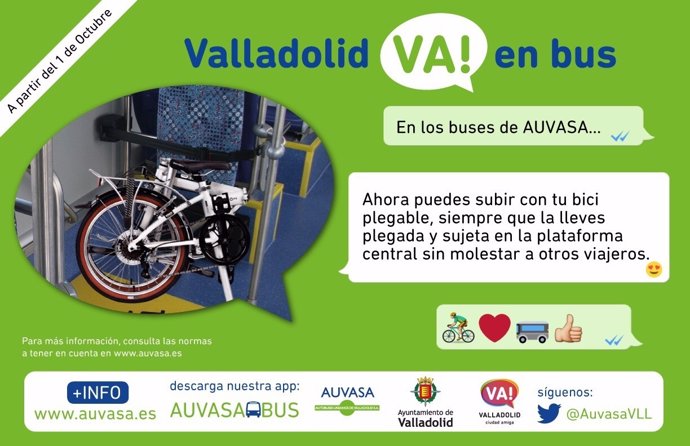 Promoción de Auvasa sobre las bicicletas plegables