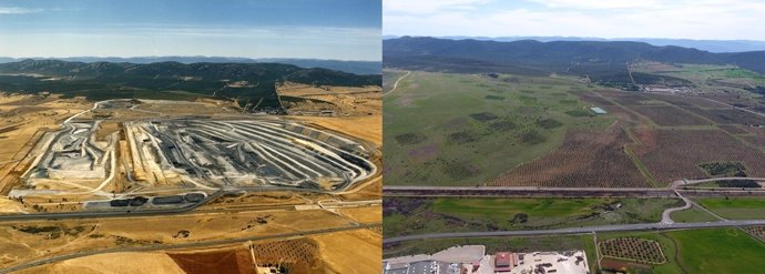 Antes y después en la mina de Puertollano