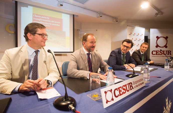 Presentación de un informe en la Caja Rural del Sur. 